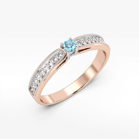 Pierścionek z topazem i diamentami