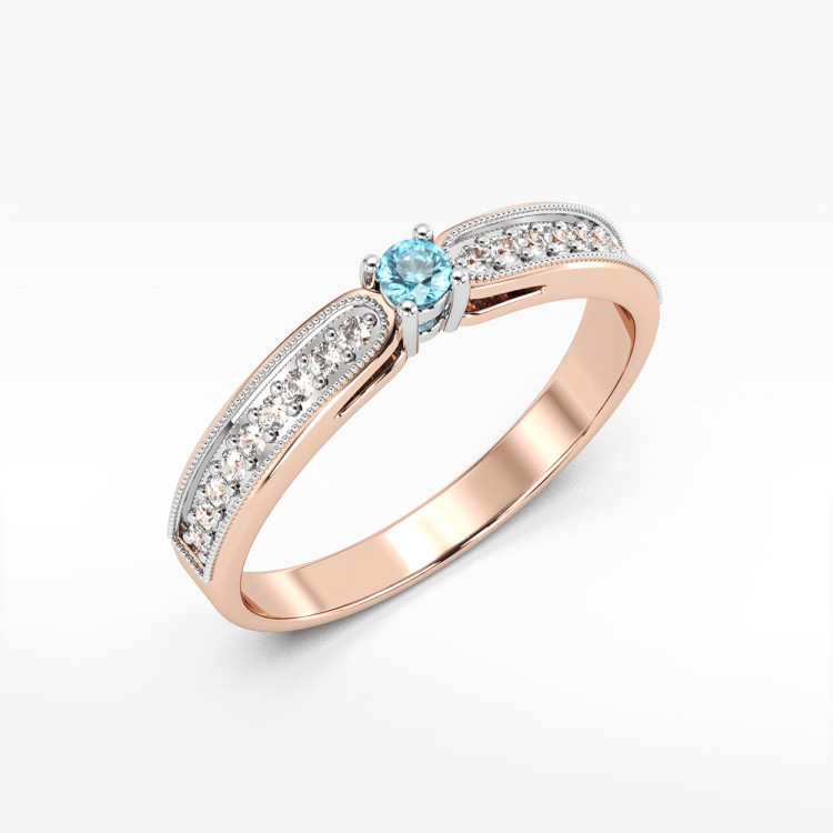 Pierścionek z topazem i diamentami