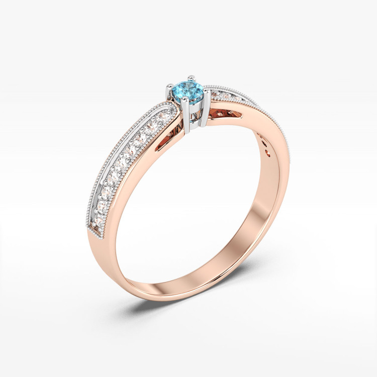 Pierścionek z topazem i diamentami