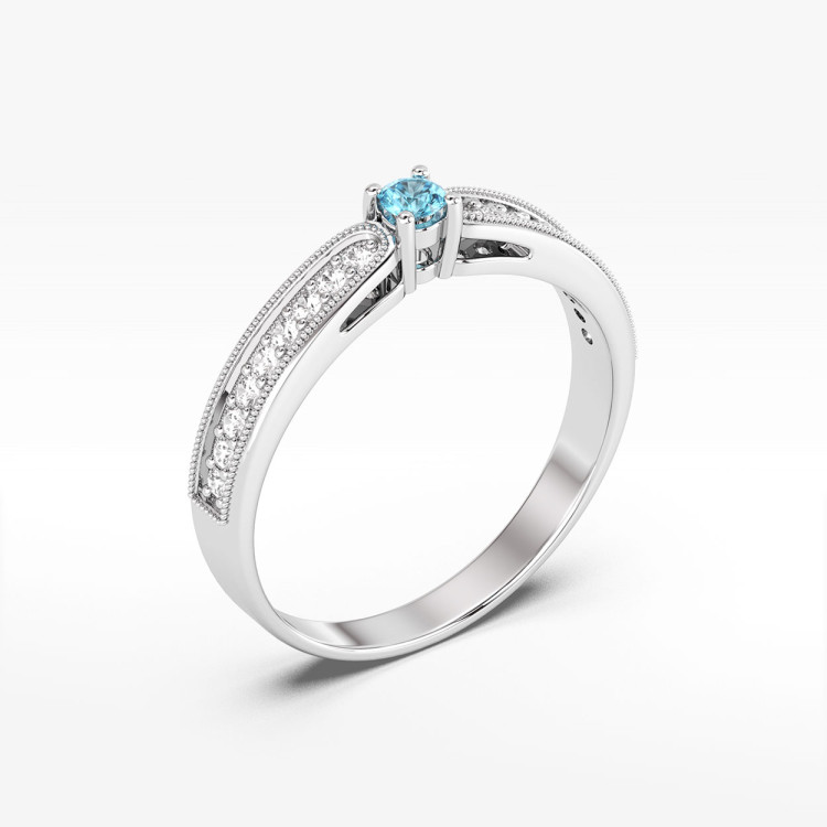 Pierścionek z topazem i diamentami