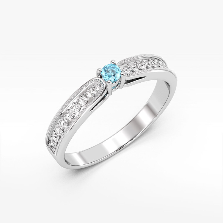 Pierścionek z topazem i diamentami