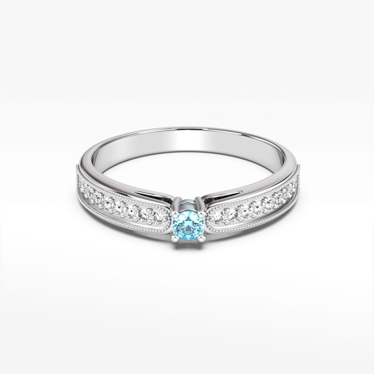 Pierścionek z topazem i diamentami