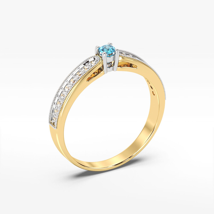 Pierścionek z topazem i diamentami