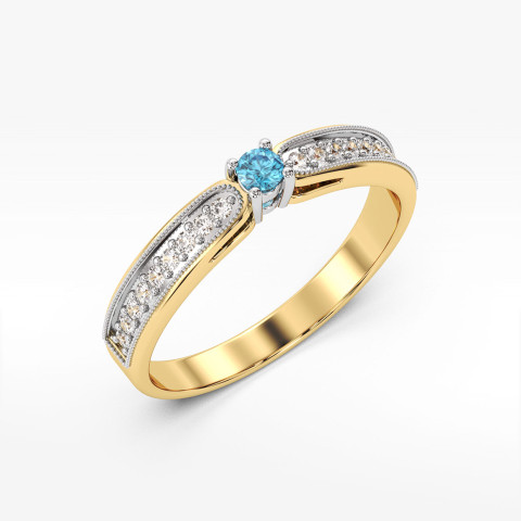 Pierścionek z topazem i diamentami