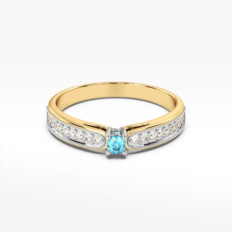 Pierścionek z topazem i diamentami