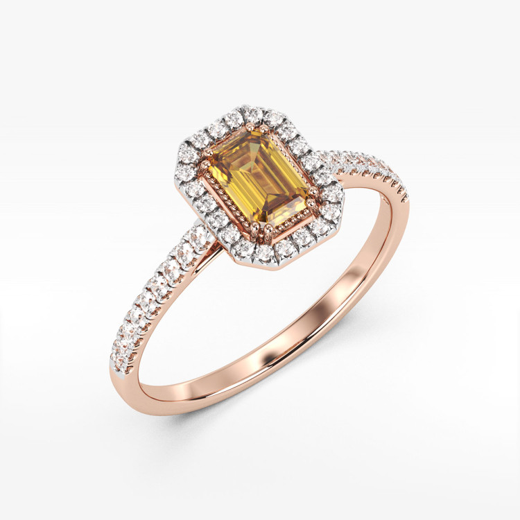 Pierścionek z cytrynem i diamentami