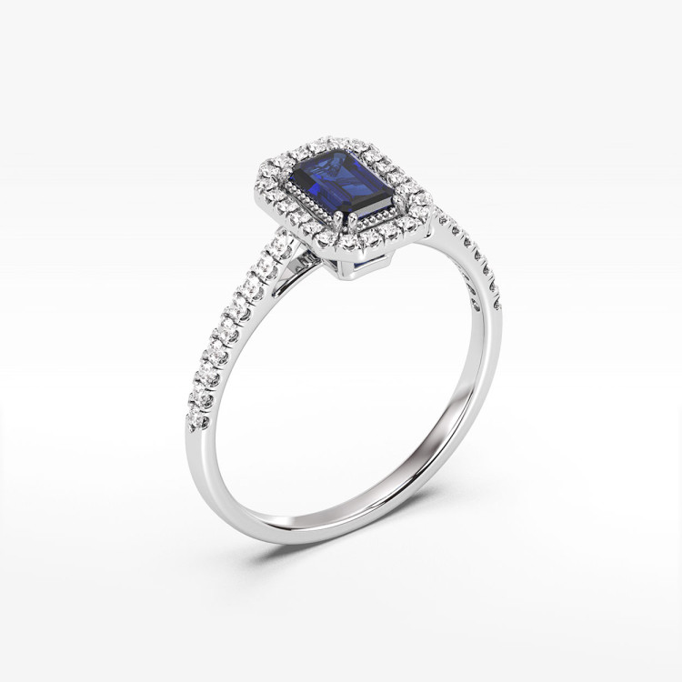 Złoty pierścionek z szafirami