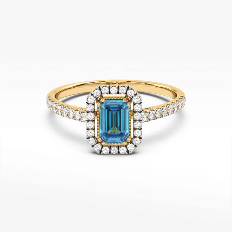 Pierścionek z topazem i diamentami