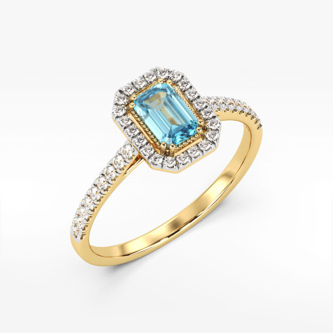 Pierścionek z topazem i diamentami