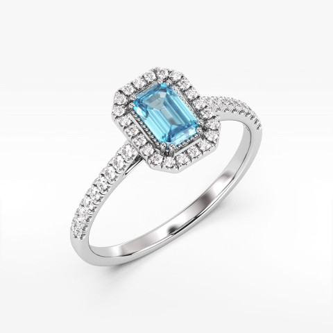 Pierścionek z topazem i diamentami