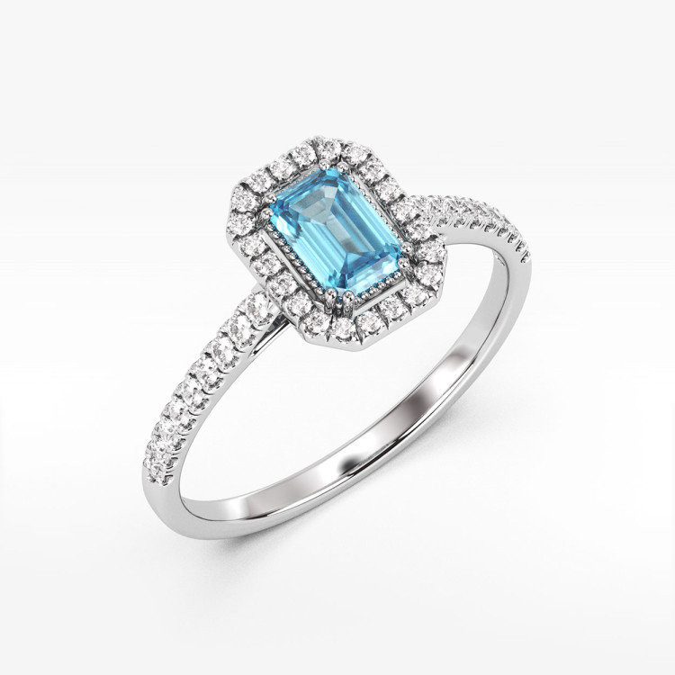 Pierścionek z topazem i diamentami