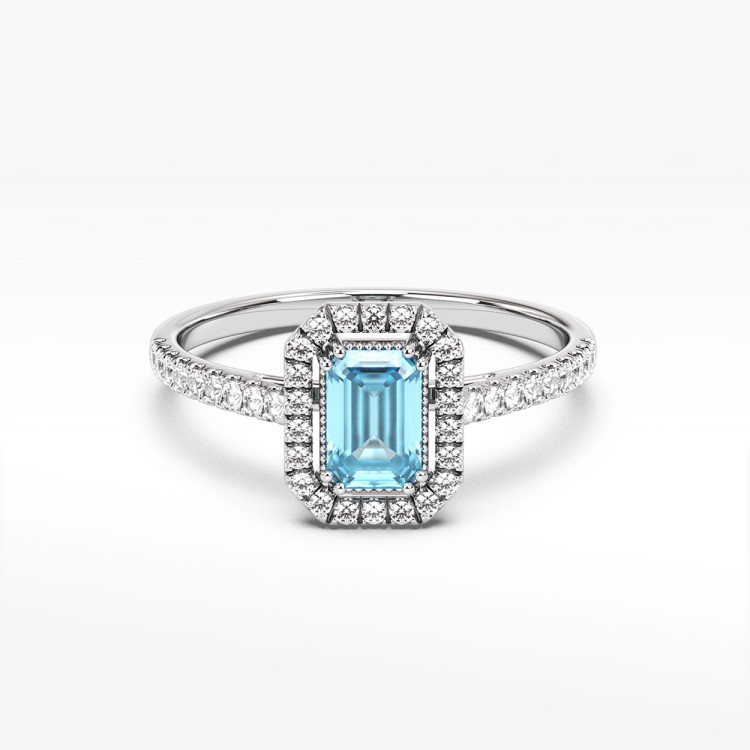 Pierścionek z topazem i diamentami