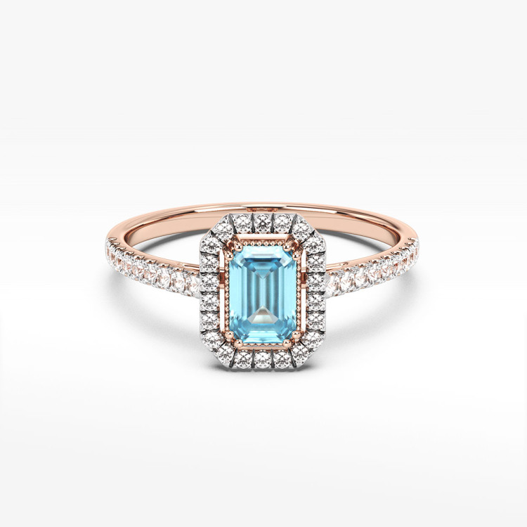 Pierścionek z topazem i diamentami