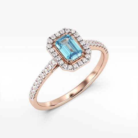 Pierścionek z topazem i diamentami