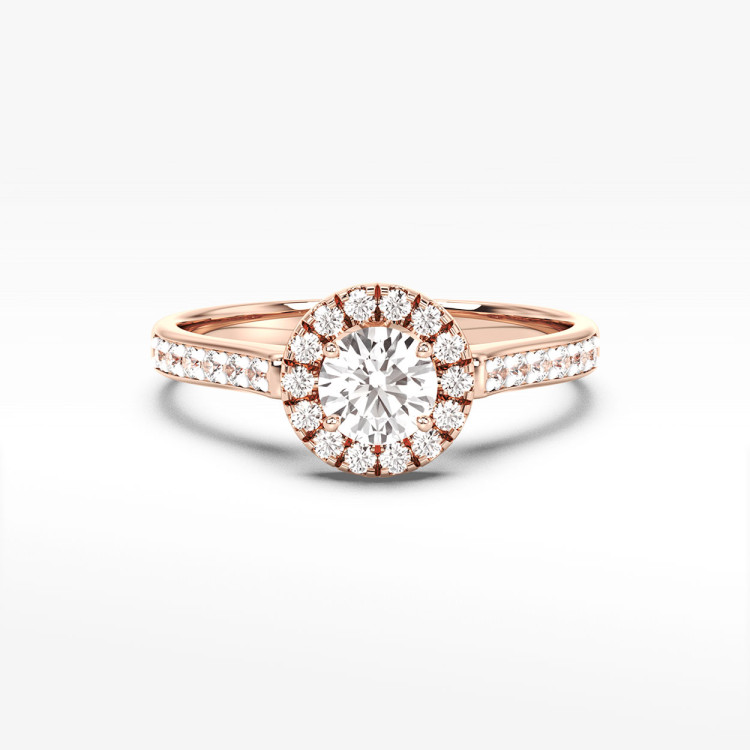 Pierścionek z różowego złota z diamentami