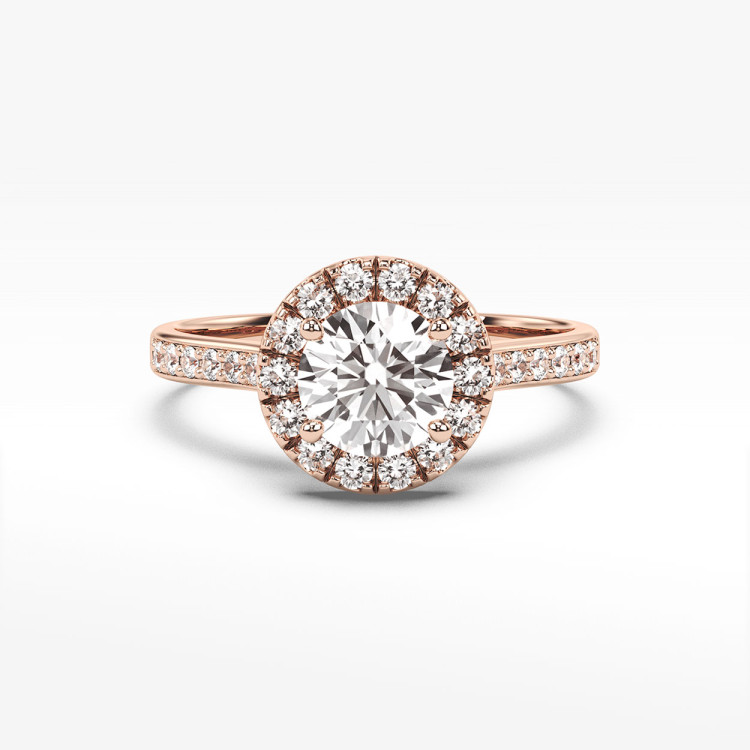 Pierścionek z różowego złota z diamentami