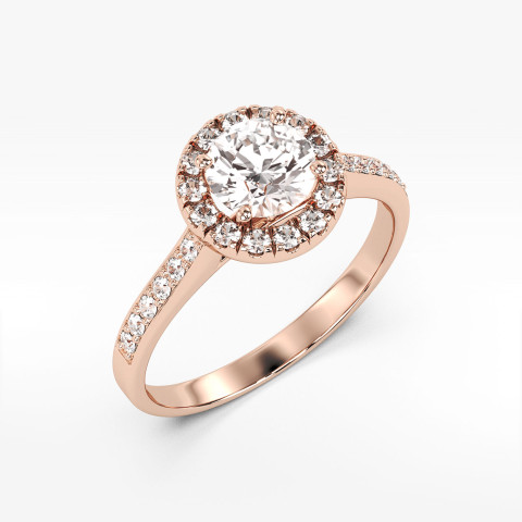 Pierścionek z różowego złota z diamentami