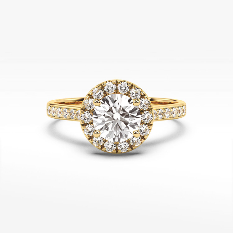 Pierścionek z żółtego złota z diamentami