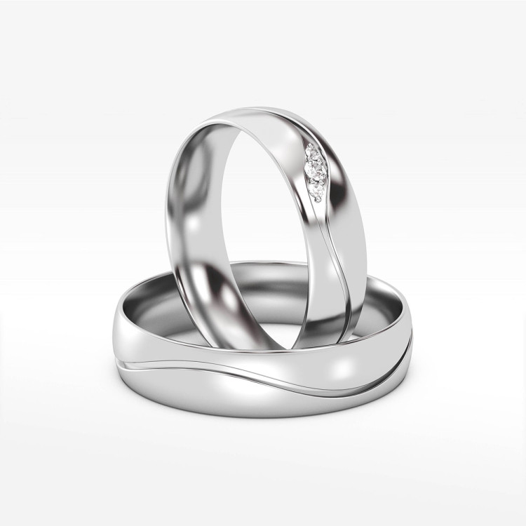 Obrączki ślubne z białego złota 5mm półokrągłe