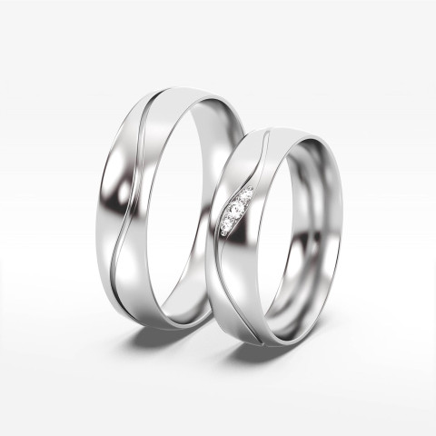 Obrączki ślubne z białego złota 5mm półokrągłe