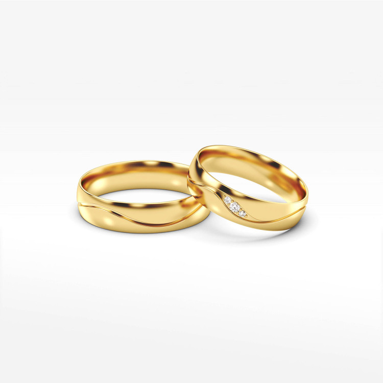 Obrączki ślubne z żółtego złota 5mm półokrągłe