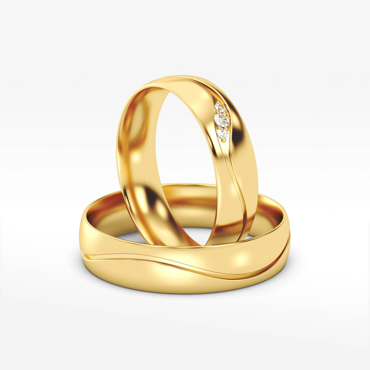 Obrączki ślubne z żółtego złota 5mm półokrągłe