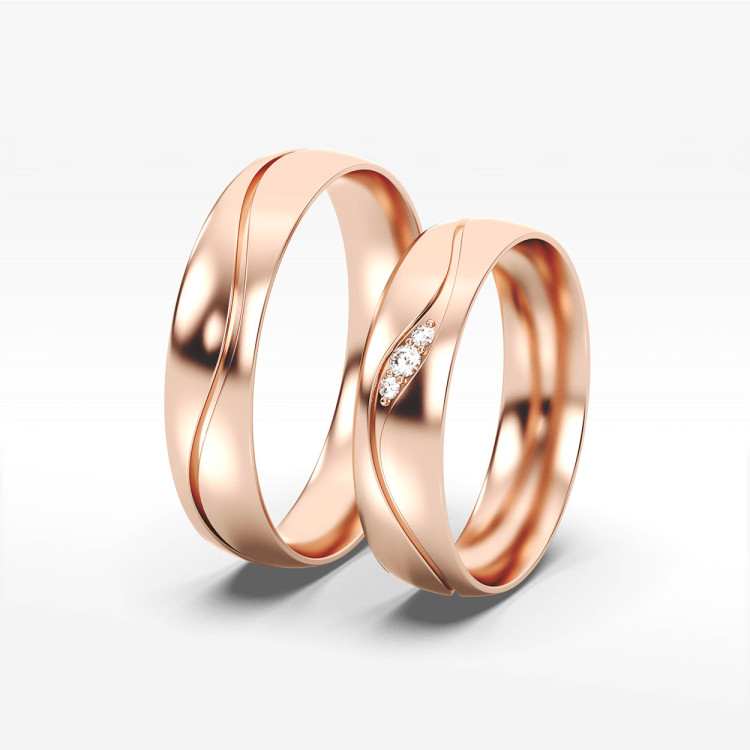 Obrączki ślubne z różowego złota 5mm półokrągłe