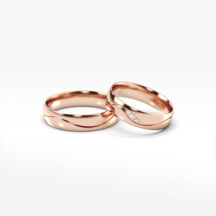 Obrączki ślubne z różowego złota 5mm półokrągłe