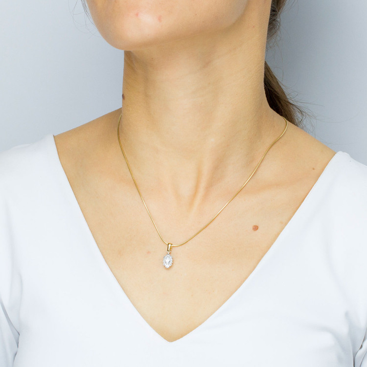 Zawieszka ze złota z cyrkoniami