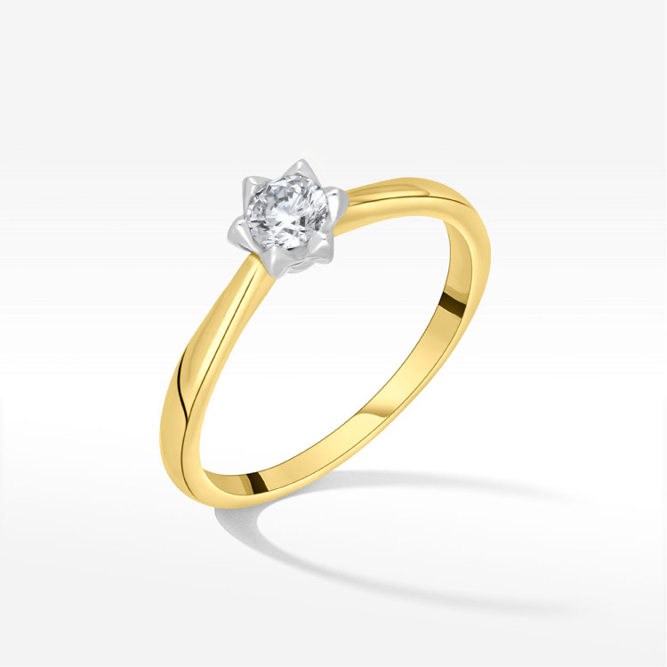 Pierścionek ze złota z cyrkonią