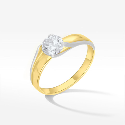 Pierścionek ze złota z cyrkonią