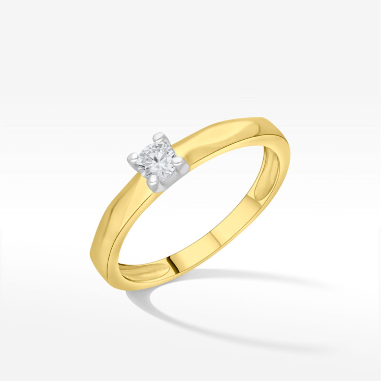 Pierścionek ze złota z cyrkonią