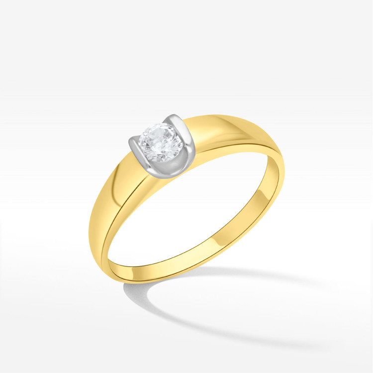 Pierścionek ze złota z cyrkonią