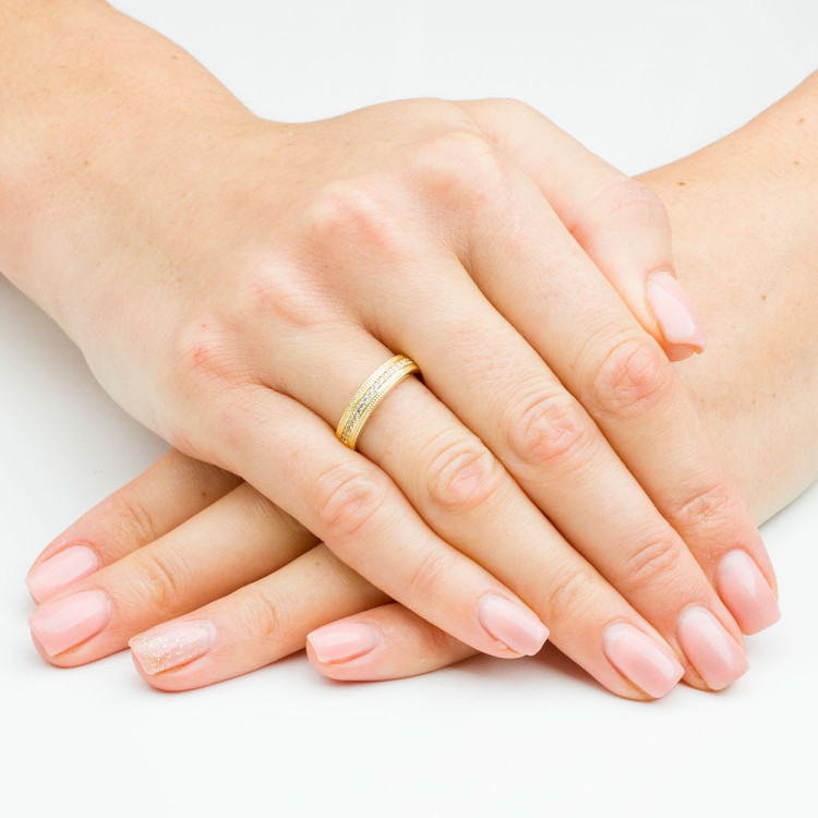 Pierścionek ze złota z cyrkoniami