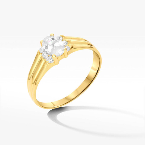 Pierścionek ze złota z cyrkoniami