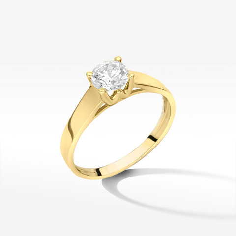 Pierścionek ze złota z cyrkonią