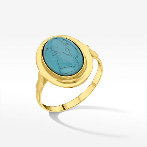 Pierścionek ze złota z turkusem
