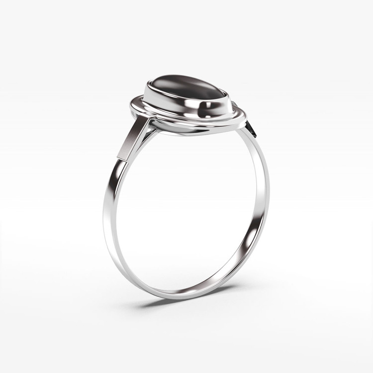 Pierścionek ze złota z onyksem