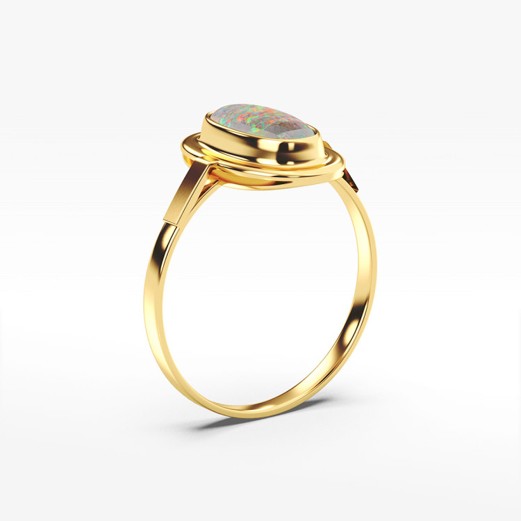Pierścionek ze złota z opalem