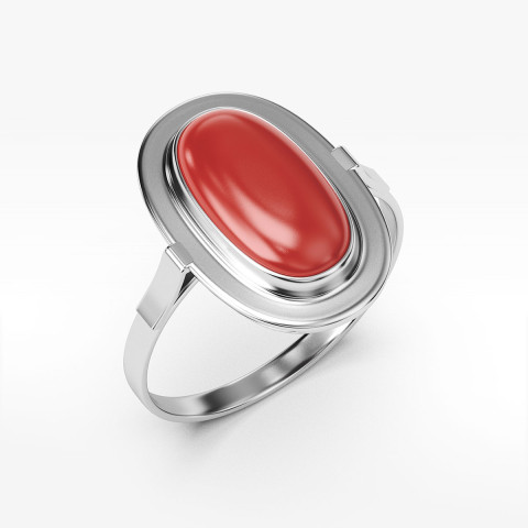 Pierścionek ze złota z koralem