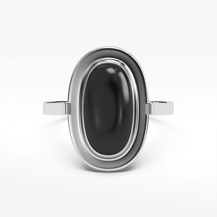 Pierścionek ze złota z onyksem