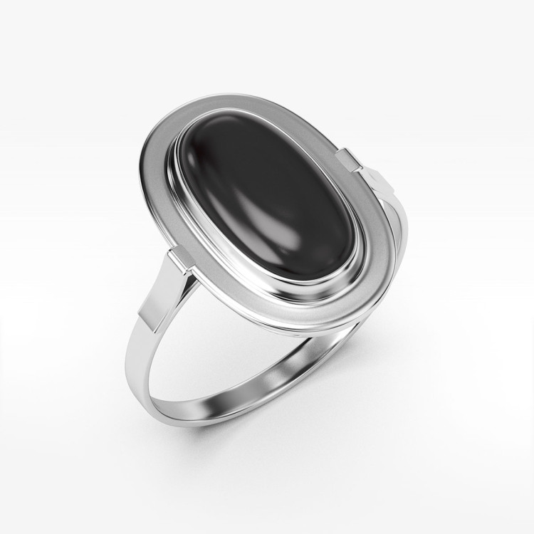 Pierścionek ze złota z onyksem