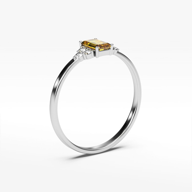 Pierścionek ze złota z żółtą cyrkonią