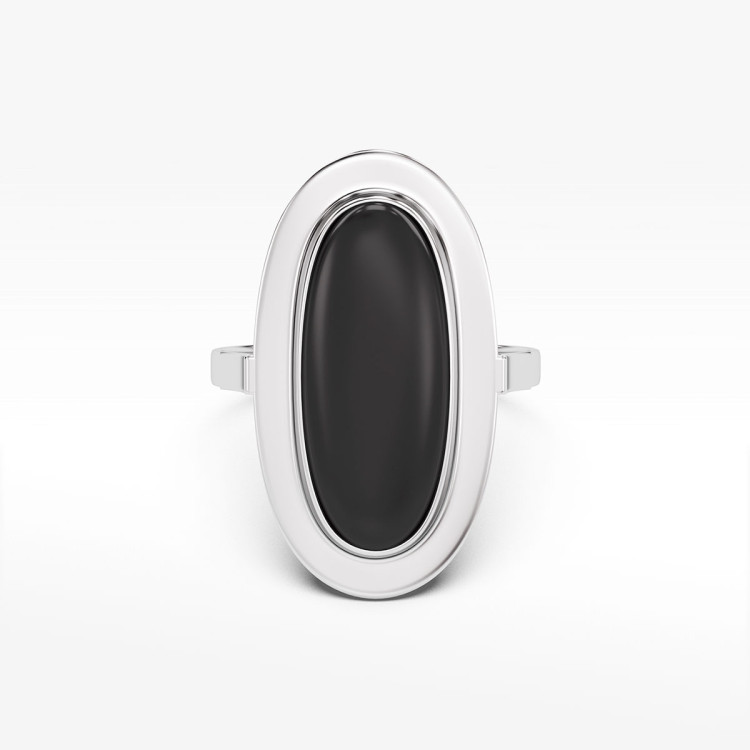 Pierścionek ze złota z onyksem