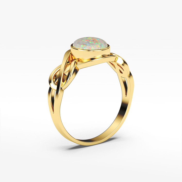 Pierścionek ze złota z opalem