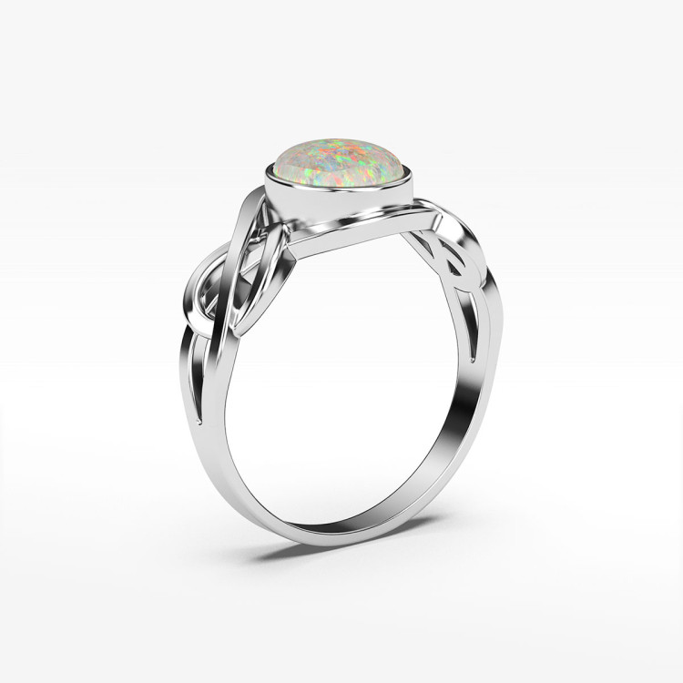 Pierścionek ze złota z opalem