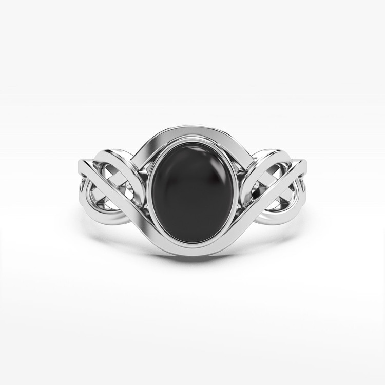 Pierścionek ze złota z onyksem