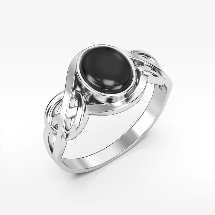 Pierścionek ze złota z onyksem