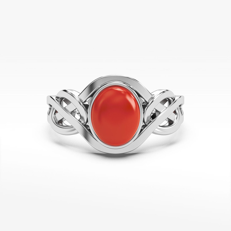 Pierścionek ze złota z koralem