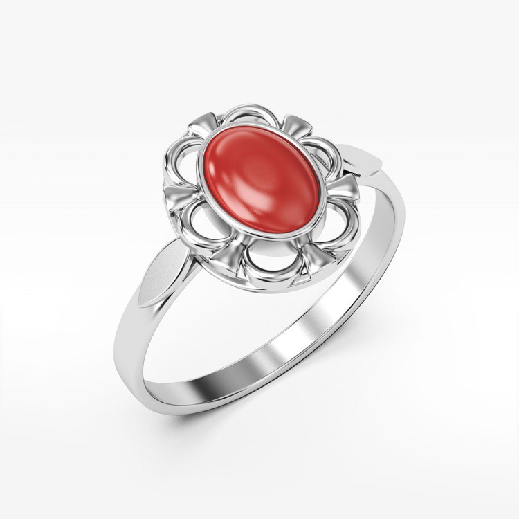 Pierścionek ze złota z koralem